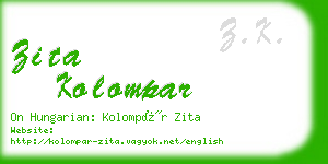 zita kolompar business card